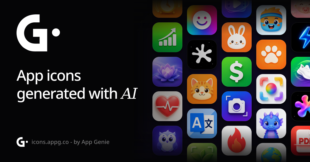 App Genie Icons - Free AI-Generated App Icons + Prompts